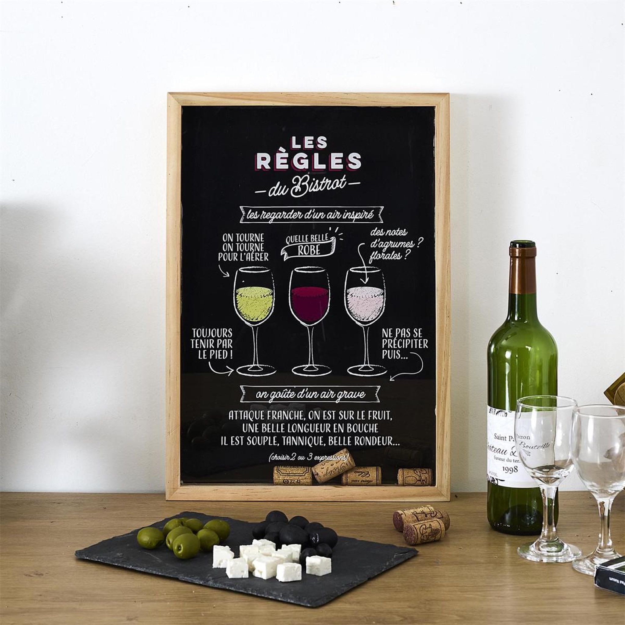 Voir la diapositive 4 : COOK CONCEPT Cadre collecteur de bouchon  bistrot  46cm noir