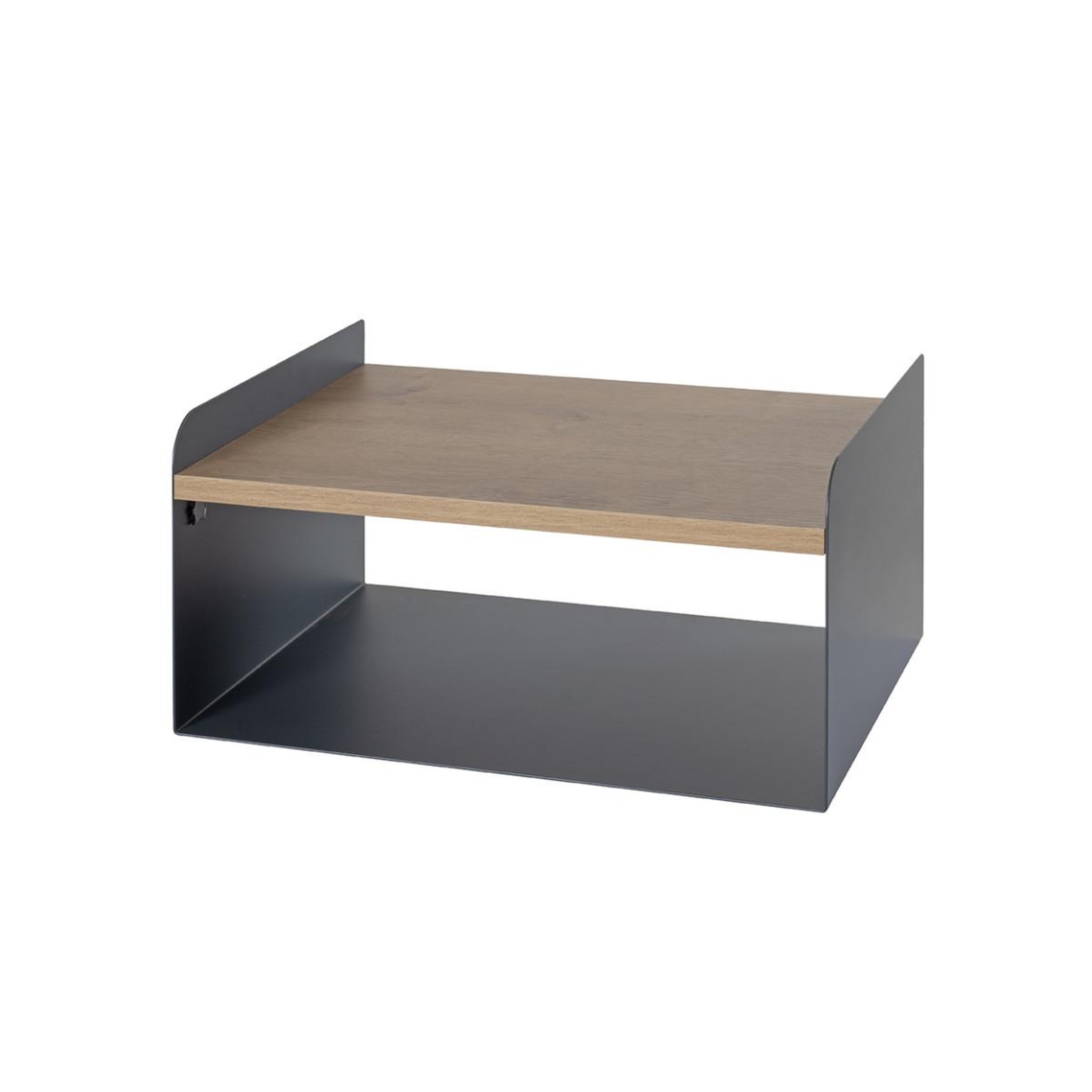 Voir la diapositive 3 : Paris Prix Étagère murale 2 niveaux  korfu  40cm anthracite & chêne
