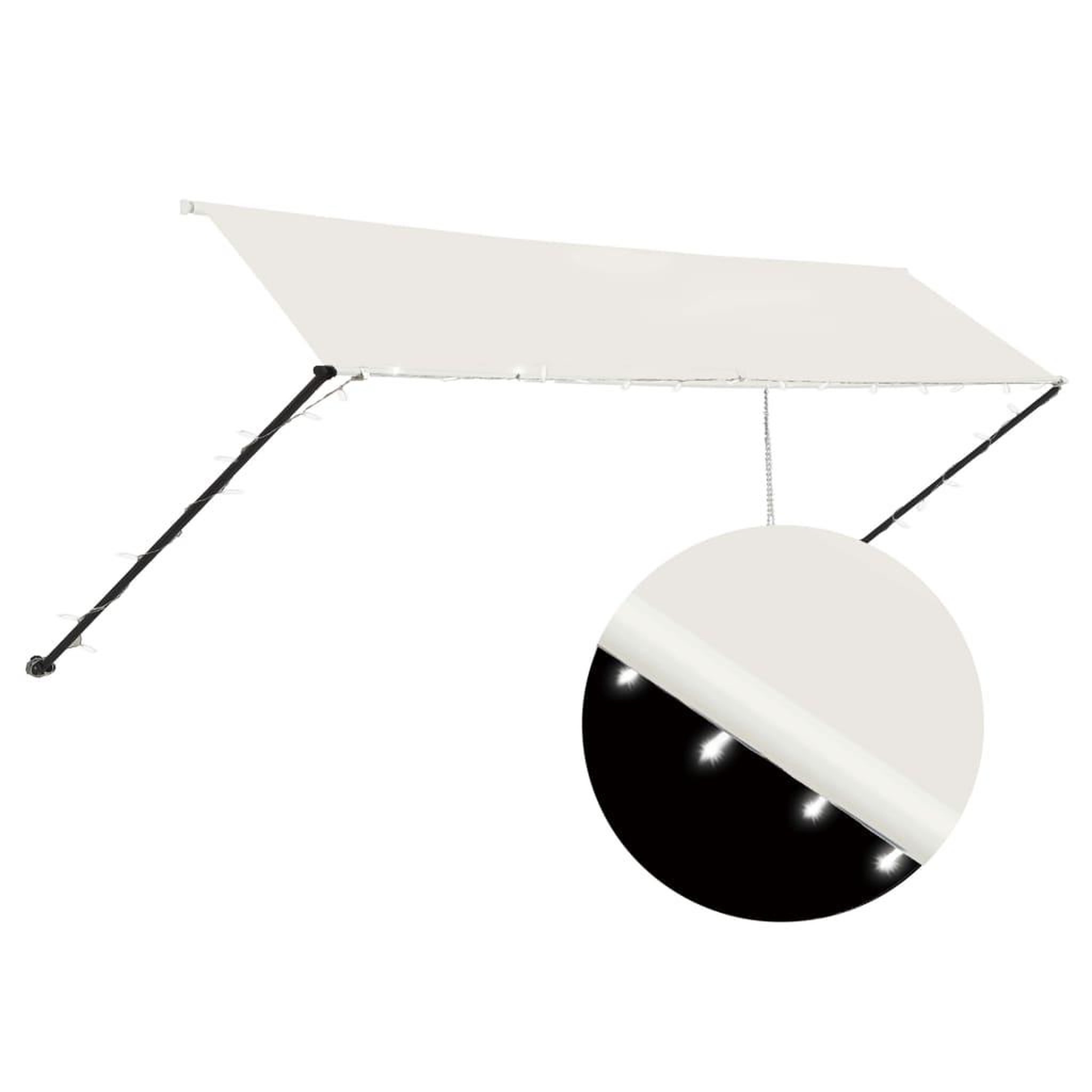 Voir la diapositive 2 : VIDAXL Auvent retractable avec LED 400x150 cm Creme