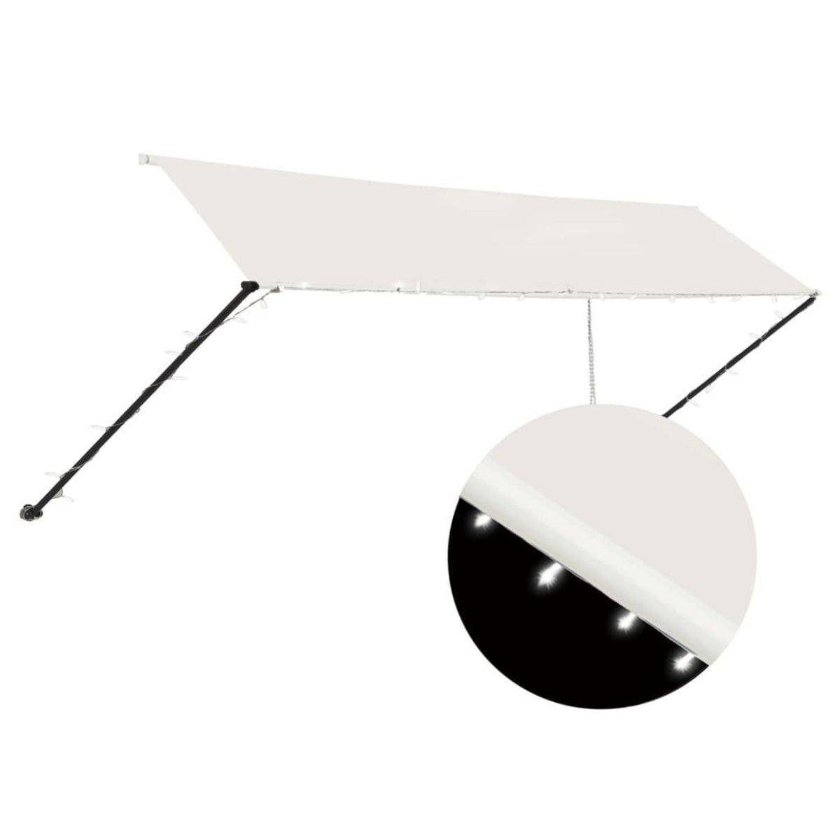 VIDAXL Auvent retractable avec LED 400x150 cm Creme