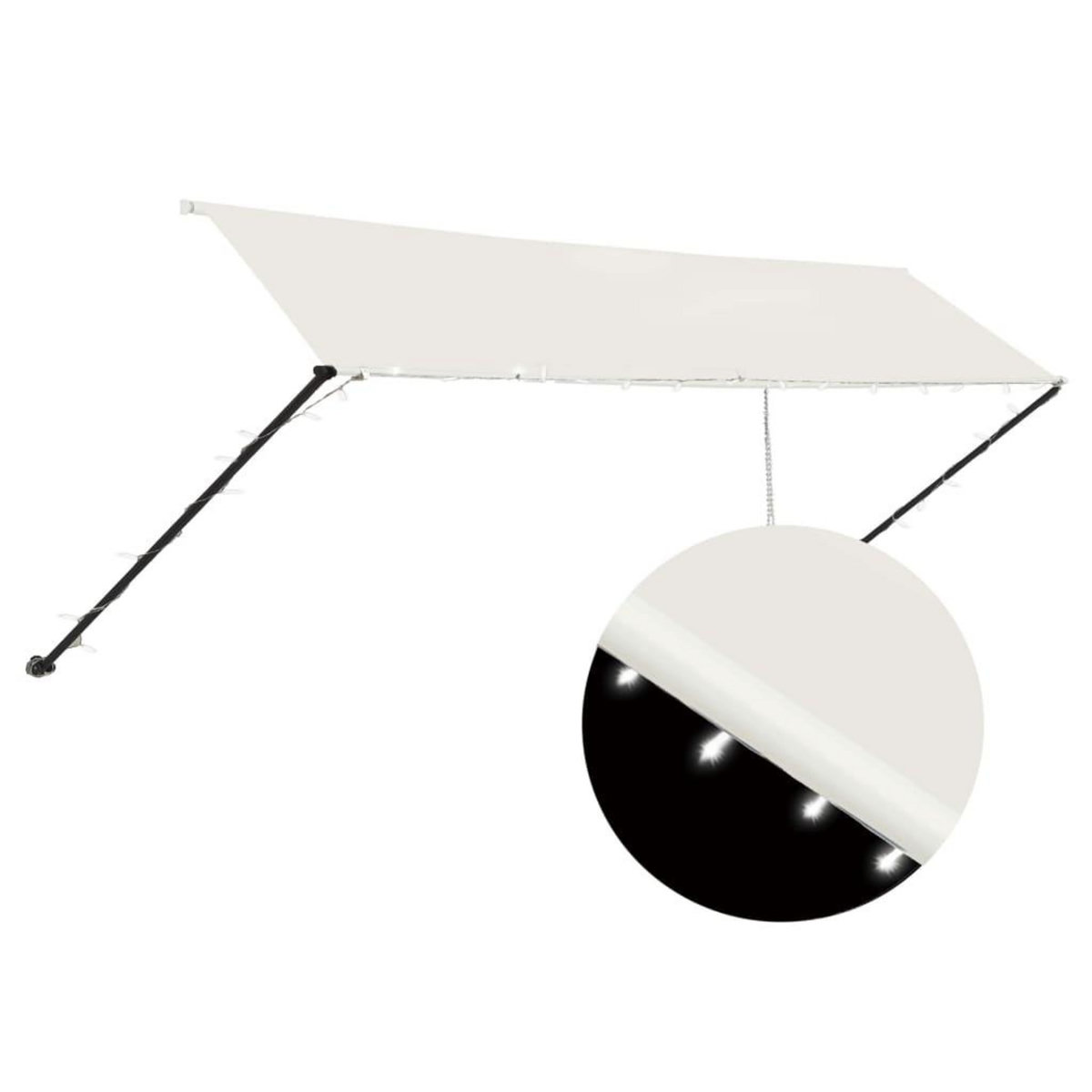 VIDAXL Auvent retractable avec LED 400x150 cm Creme