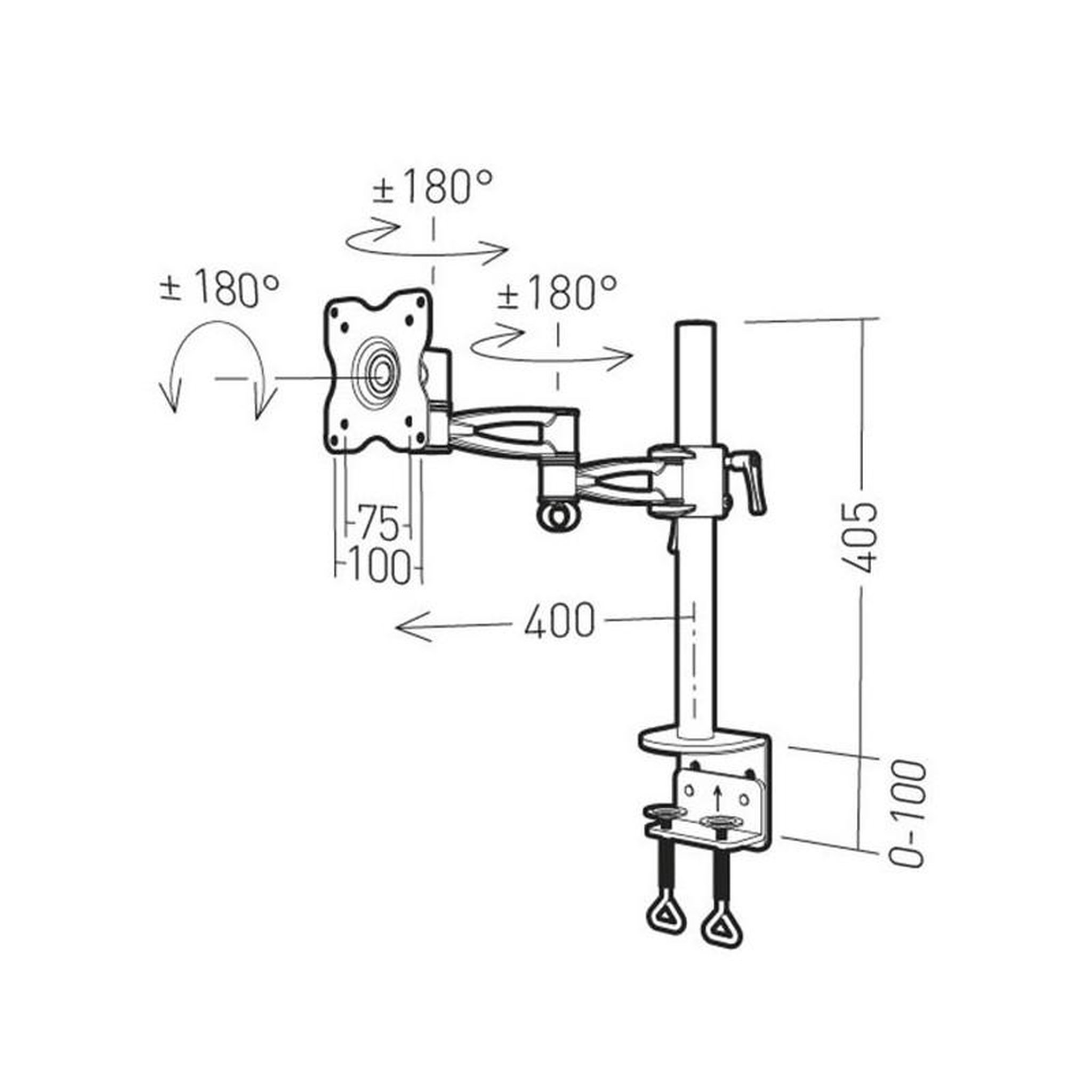 Voir la diapositive 5 : Erard NEXTIA Support de bureau inclinable et orientable 1 double bras pour mo ERARD - 011102