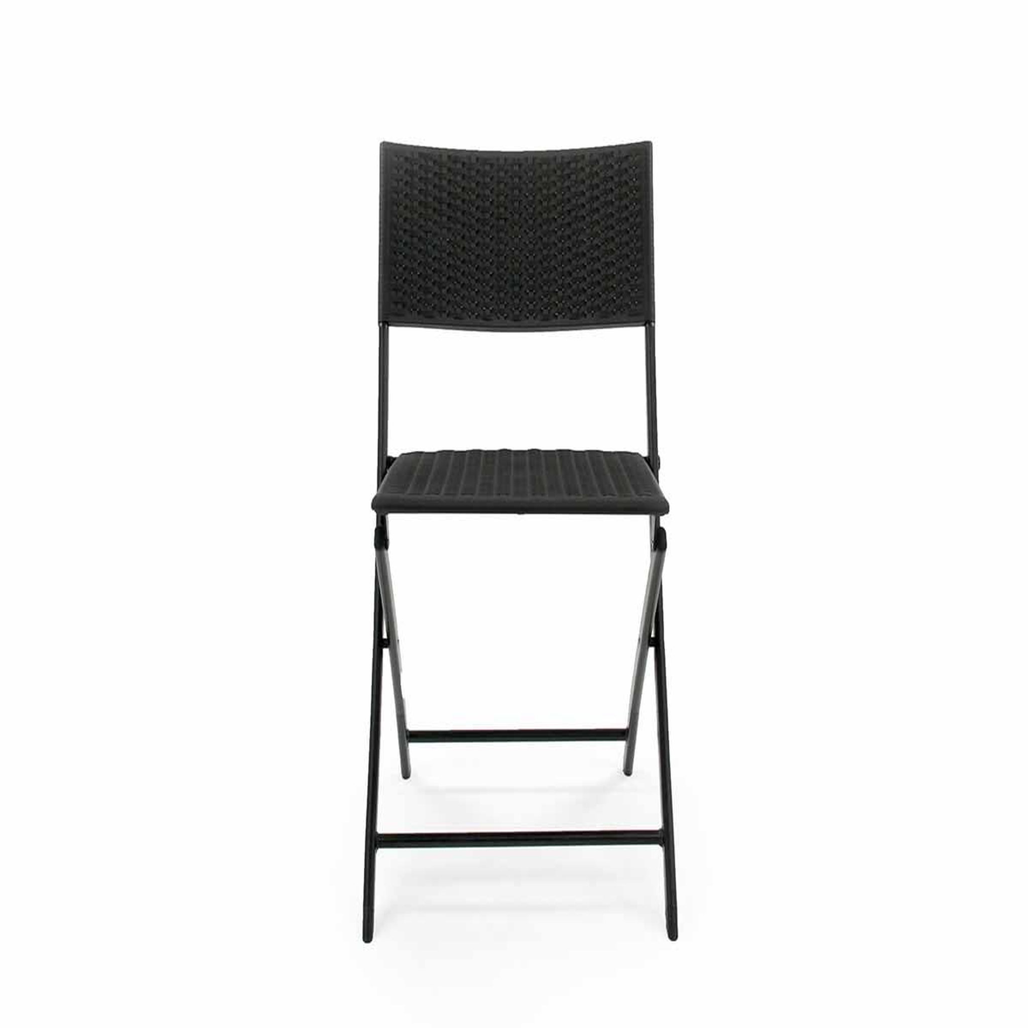 Voir la diapositive 6 : JARDIDECO Salon de jardin en résine tressée oruro 2 places anthracite - jardideco