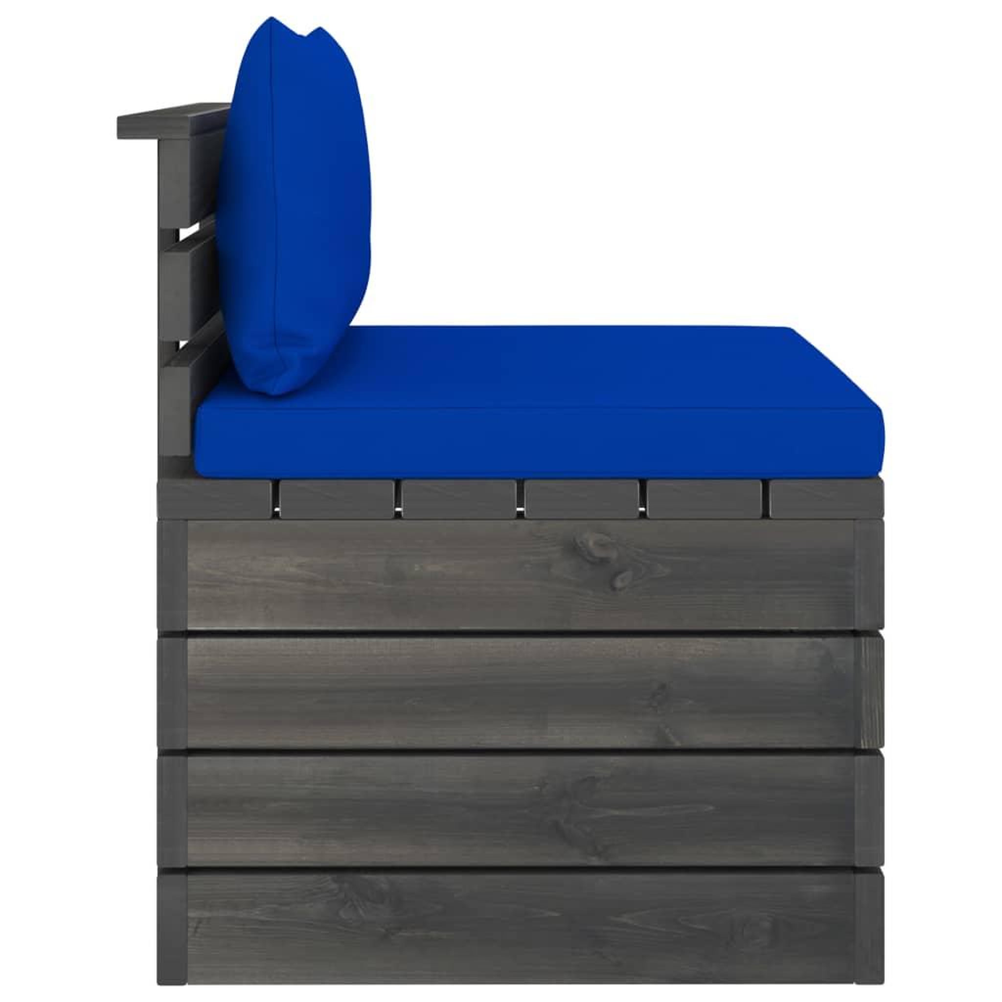 Voir la diapositive 5 : VIDAXL Salon palette de jardin 2 pcs avec coussins Bois de pin massif