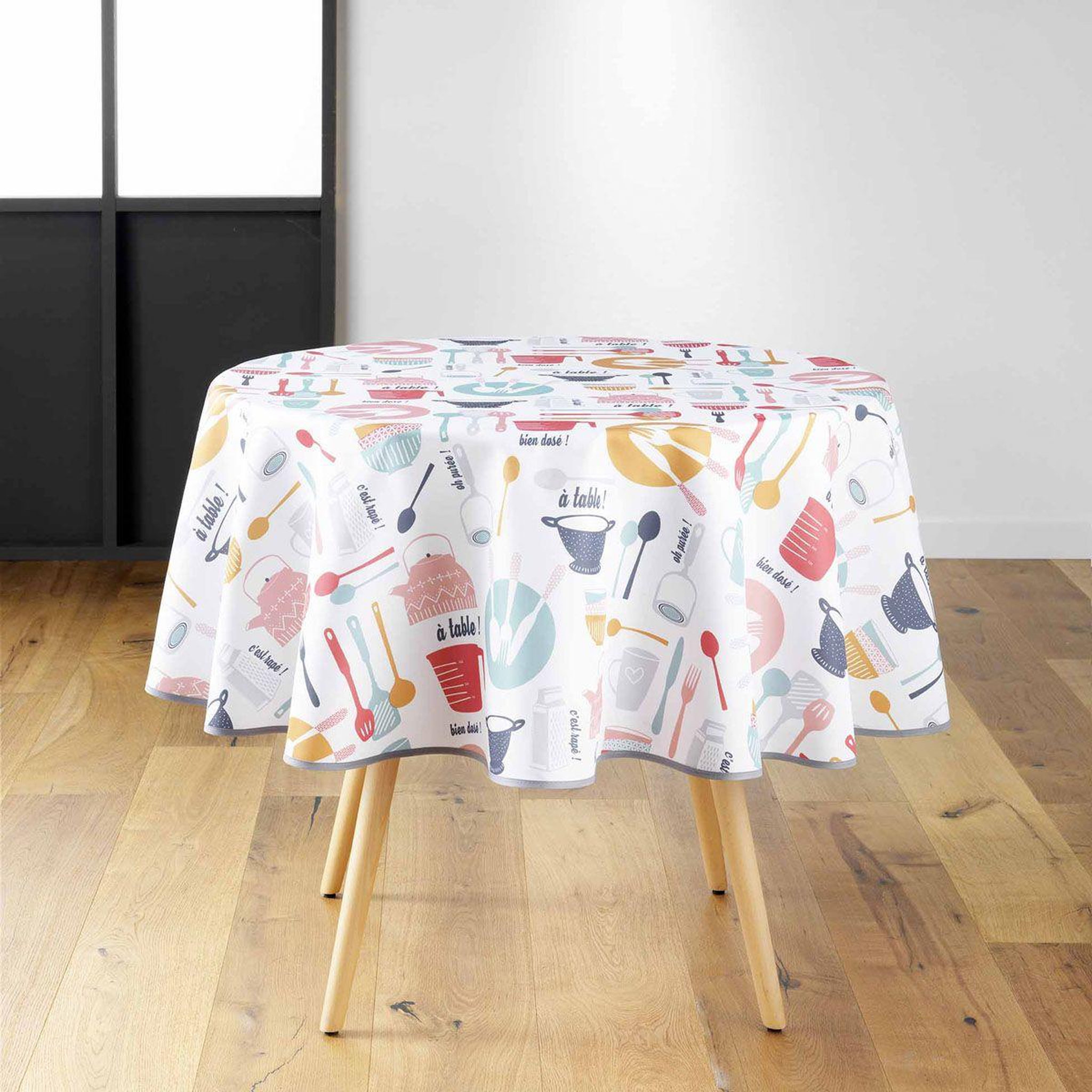 Douceur d'Intérieur Nappe Ronde Toile Cirée  Kitchen  160cm Multicolore
