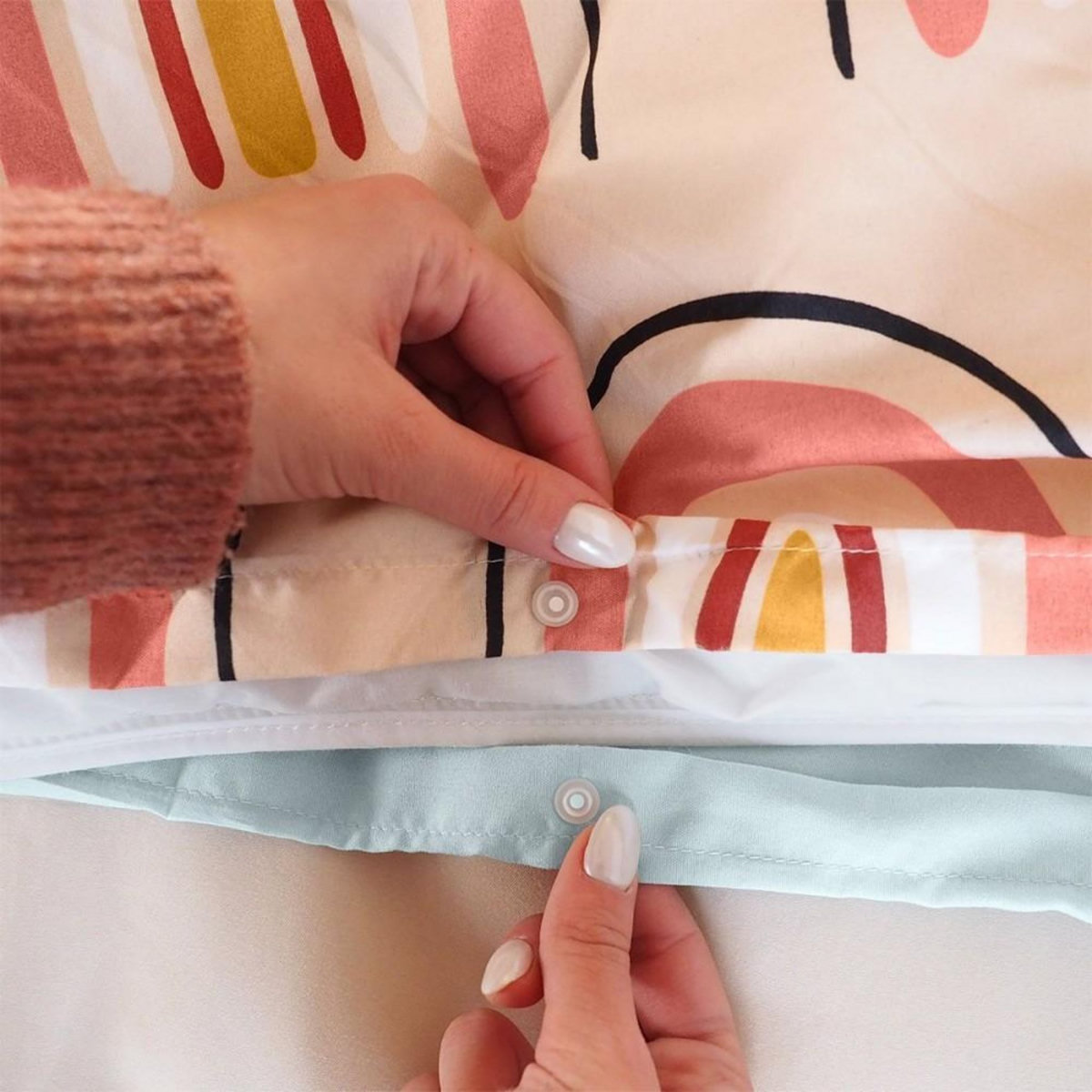 COTE DECO Housse de couette 140x200 + 1 taie Marana microfibre