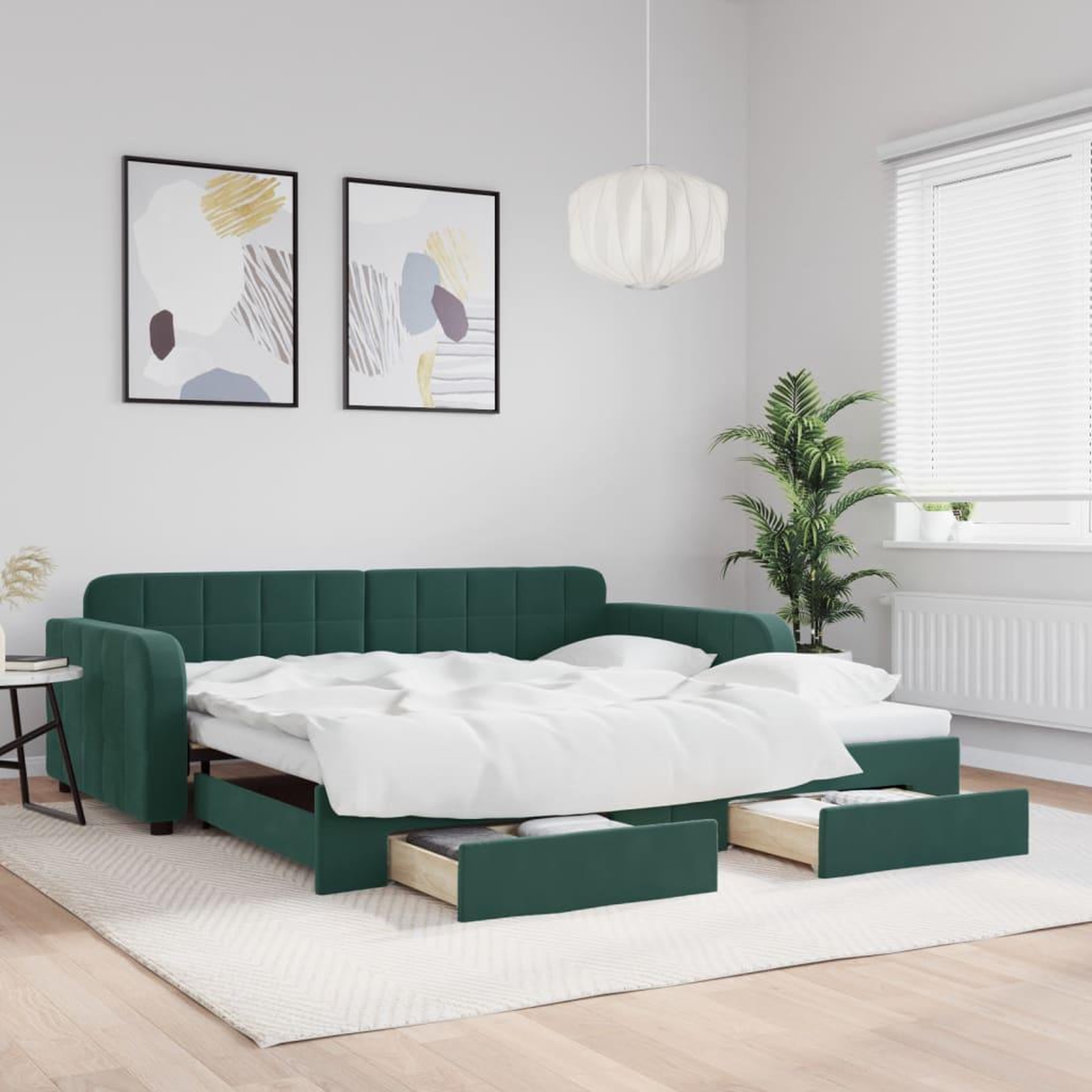 VIDAXL Lit de jour avec gigogne et tiroirs sans matelas 100x200 cm