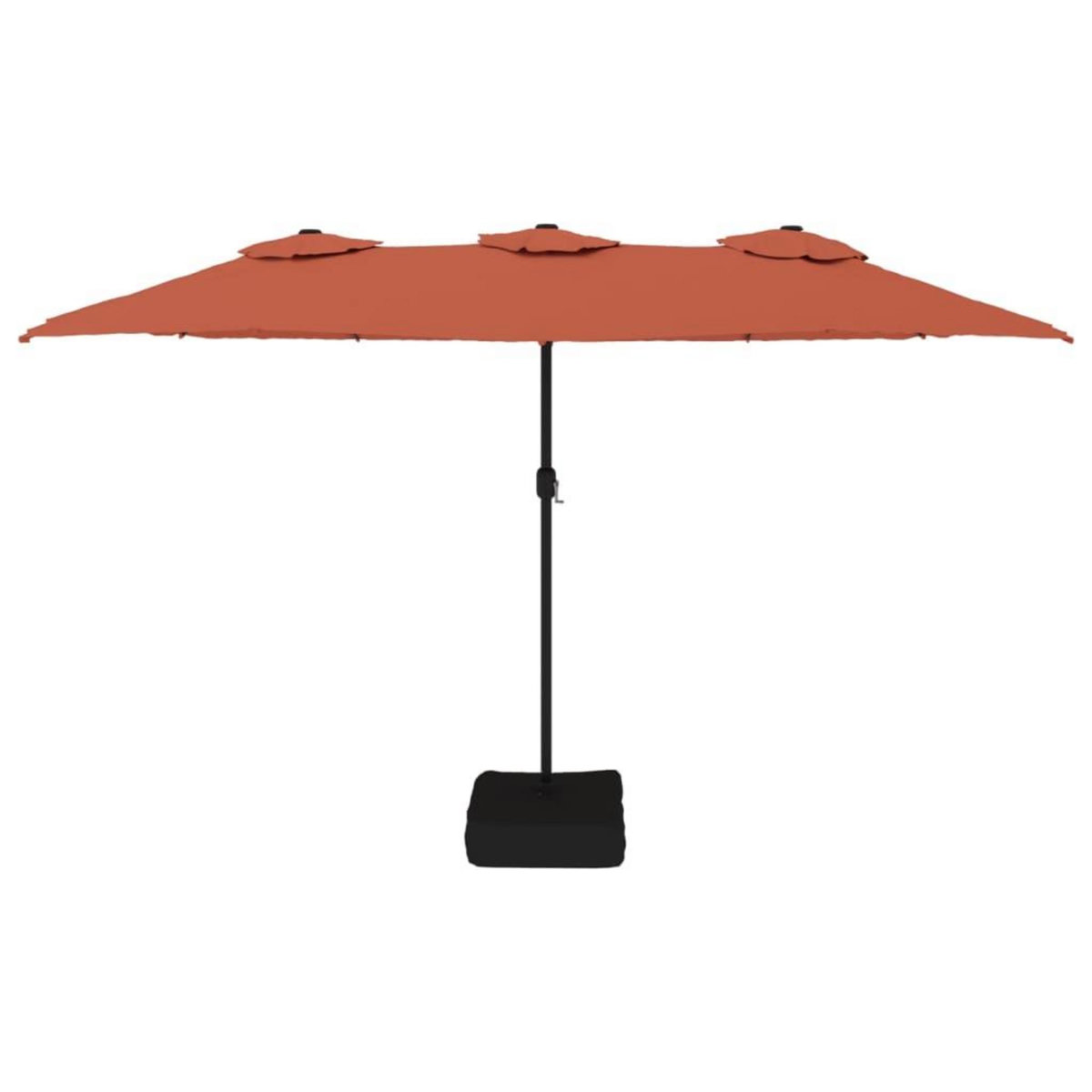 VIDAXL Parasol de jardin a double tete avec LED terre cuite 449x245 cm
