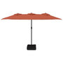 Voir la diapositive 4 : VIDAXL Parasol de jardin a double tete avec LED terre cuite 449x245 cm
