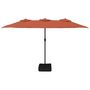 Voir la diapositive 4 : VIDAXL Parasol de jardin a double tete avec LED terre cuite 449x245 cm