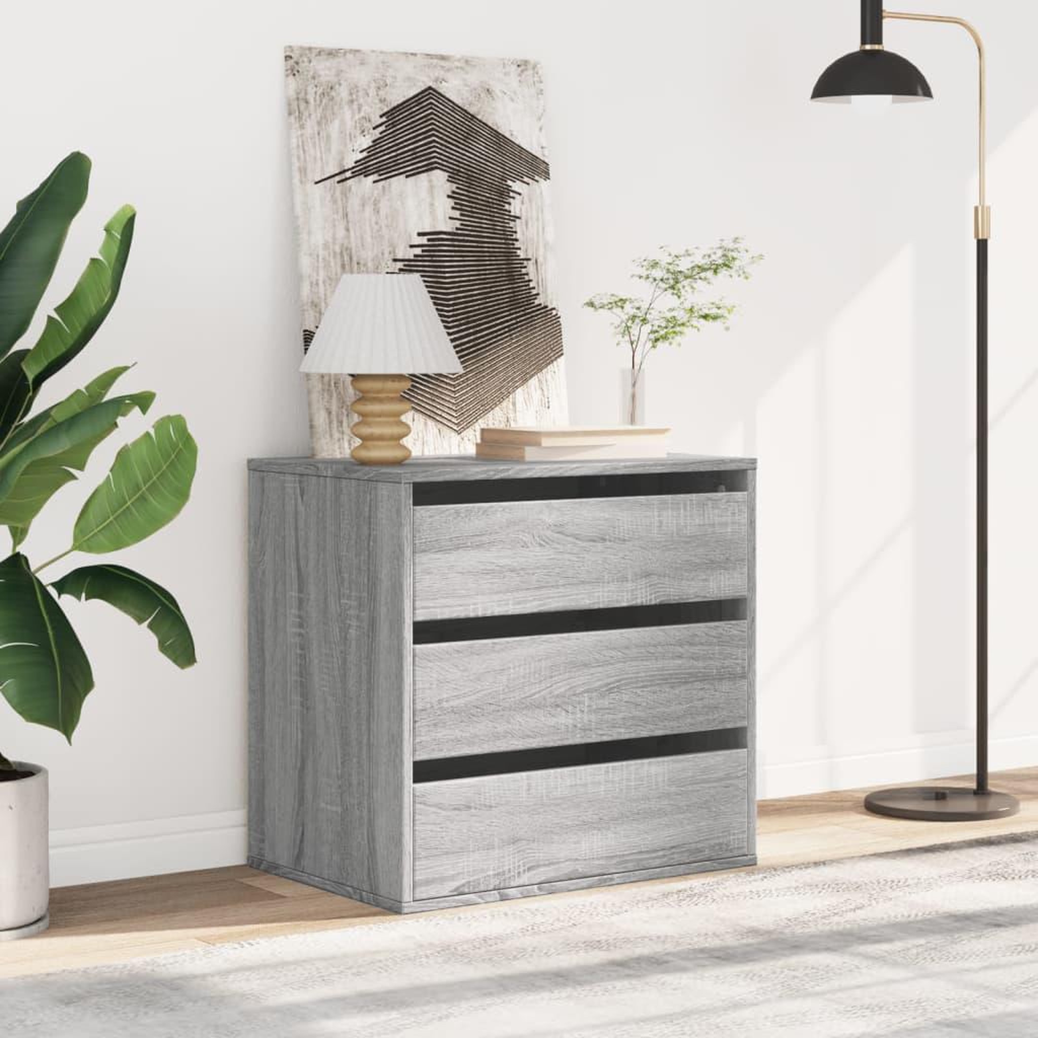 Voir la diapositive 3 : VIDAXL Commode d'angle sonoma gris 60x41x58 cm bois d'ingenierie