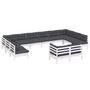 Voir la diapositive 3 : VIDAXL Salon de jardin 12 pcs avec coussins blanc bois de pin solide