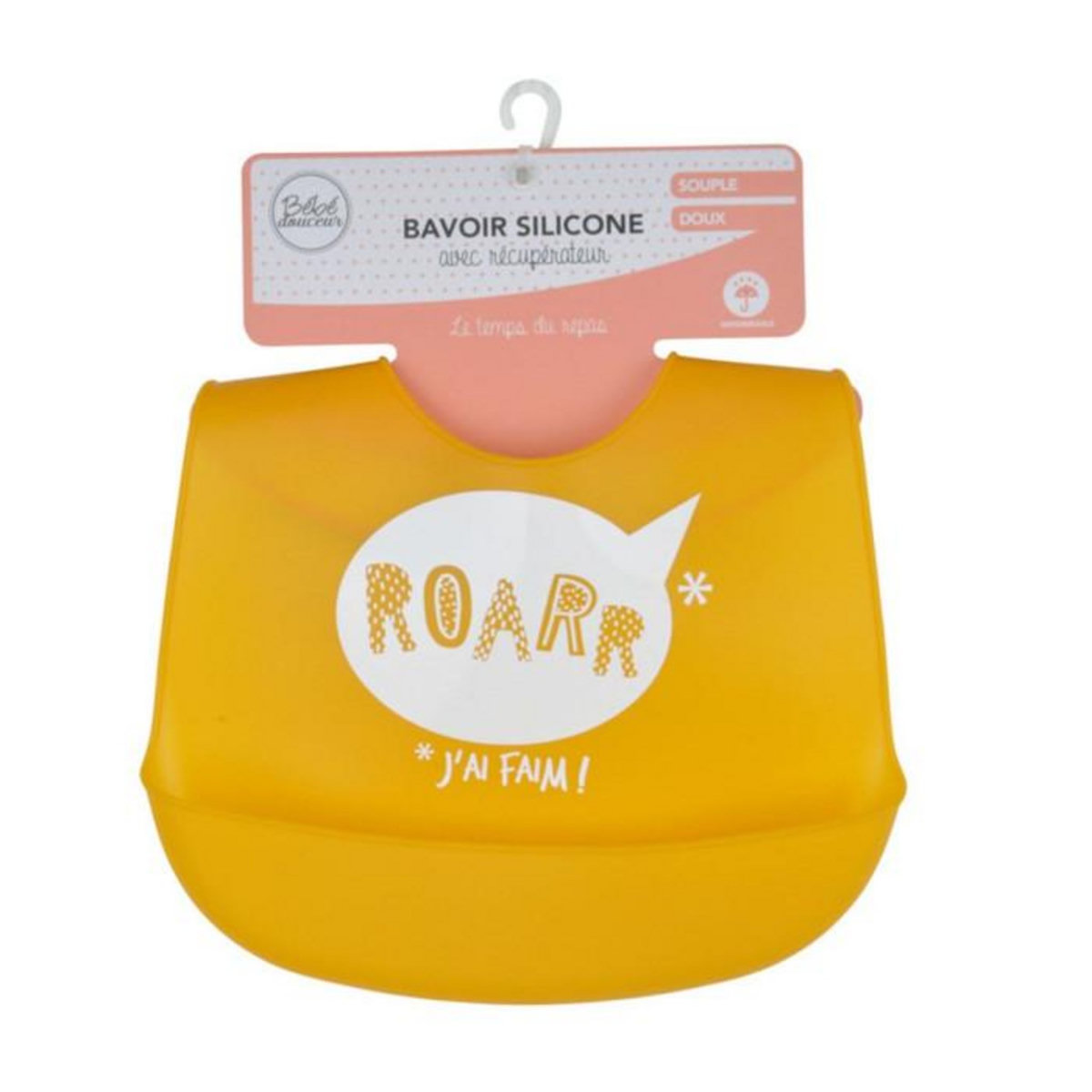 Paris Prix Bavoir Silicone Bébé  Sweet Savane  30cm Moutarde