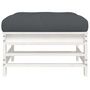 Voir la diapositive 4 : VIDAXL Repose pied de jardin avec coussin blanc bois de pin massif