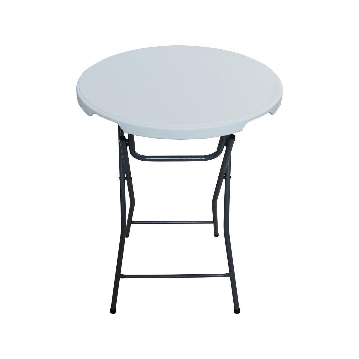 Habitat et Jardin Table haute pliante en plastique Ø 80 cm  Lili  - blanc