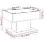 Voir la diapositive 6 : VIDAXL Table basse avec LED blanc 70x50x45 cm bois d'ingenierie