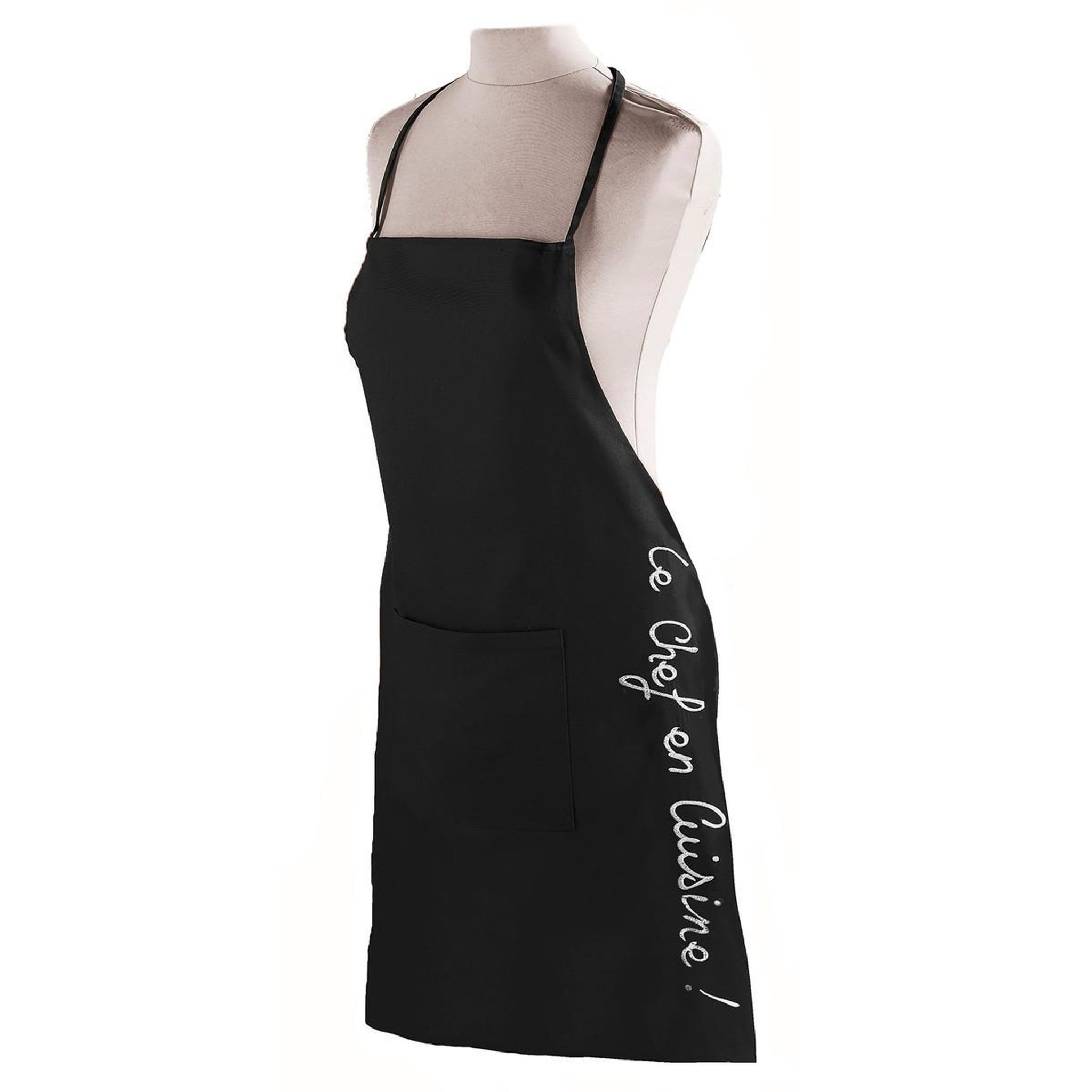 Douceur d'Intérieur Tablier de cuisine  cuistot  84cm noir