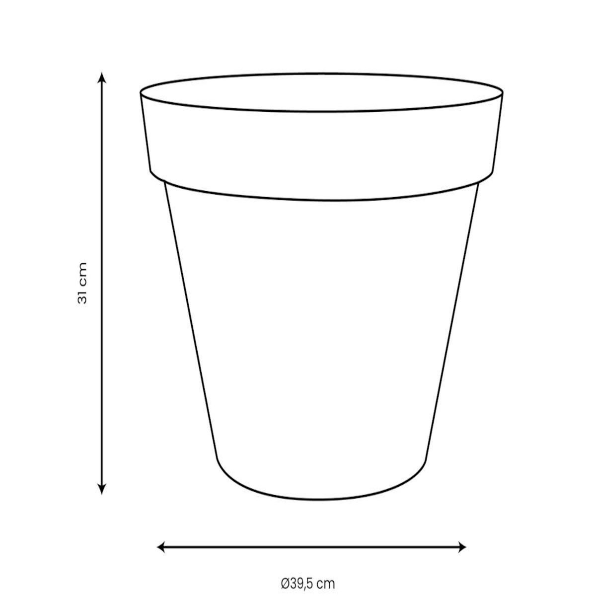 Eda Pot de fleur rond Toscane Ø 40 x H.32 cm - Blanc - Eda