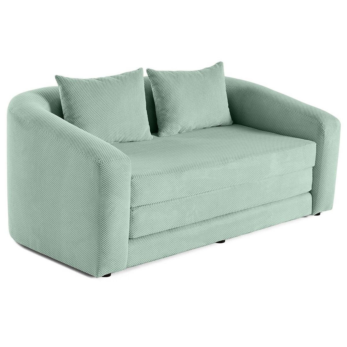 BEST MOBILIER Nuvia - canapé convertible déplimousse 2 places en velours texturé