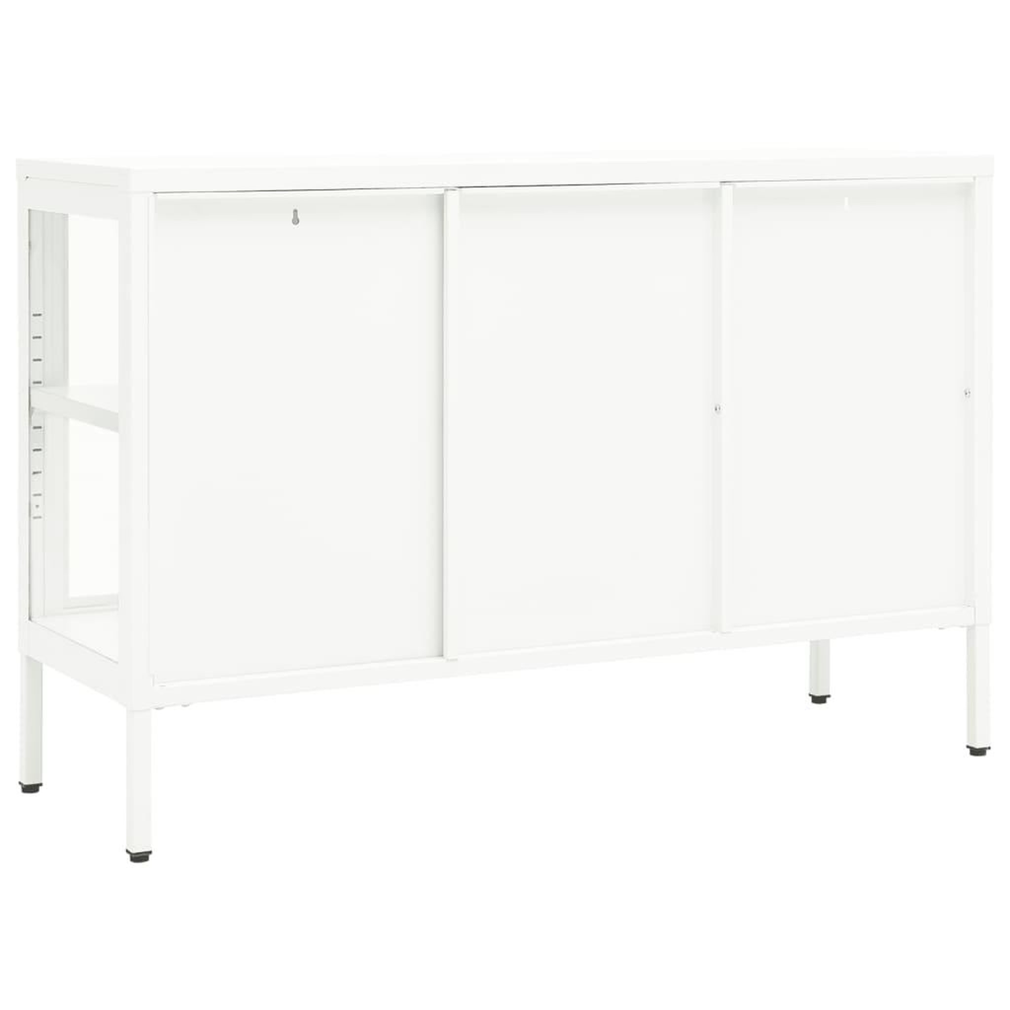 Voir la diapositive 5 : VIDAXL Buffet Blanc 105x35x70 cm Acier et verre
