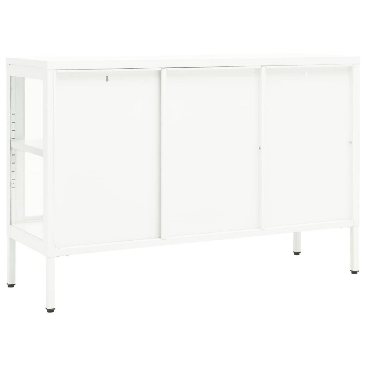 VIDAXL Buffet Blanc 105x35x70 cm Acier et verre