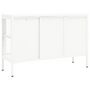 Voir la diapositive 5 : VIDAXL Buffet Blanc 105x35x70 cm Acier et verre