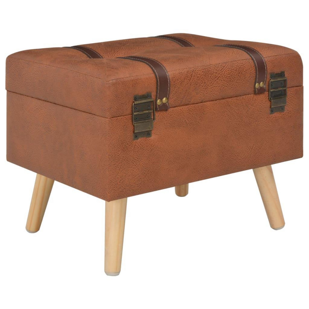 VIDAXL Tabouret de rangement 40 cm marron pale similicuir