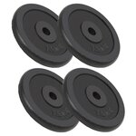 VIDAXL Plaque de poids 4 pcs 4x7,5 kg Fonte