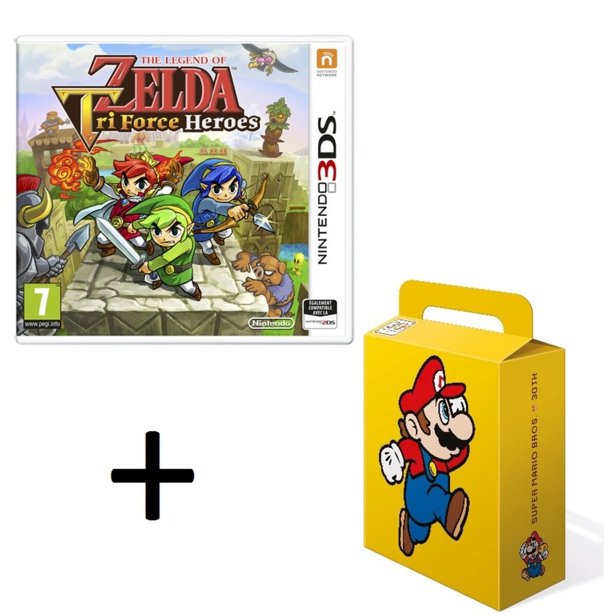 The Legend of Zelda : Tri Force Heroes - 3DS + Boite cadeau "Mario" pour jeu 3DS