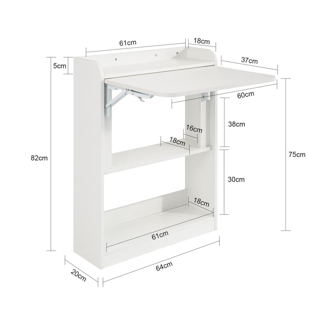 SOBUY SoBuy - Bureau Informatique à une porte - Nordique - FWT92