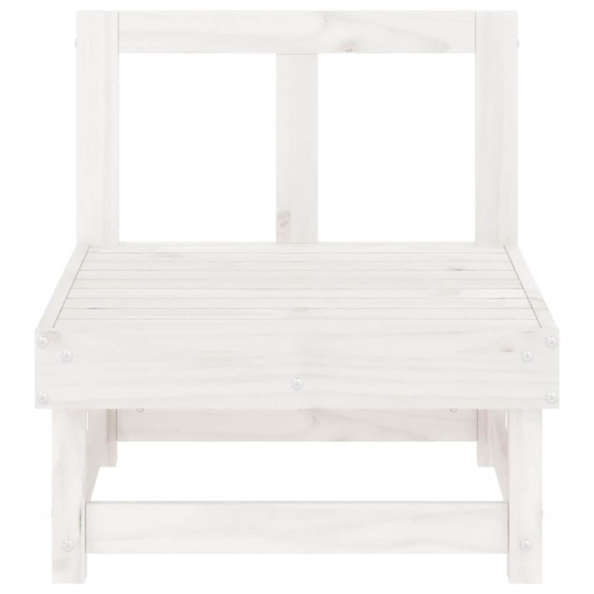 Voir la diapositive 3 : VIDAXL Canape central de jardin blanc bois de pin massif