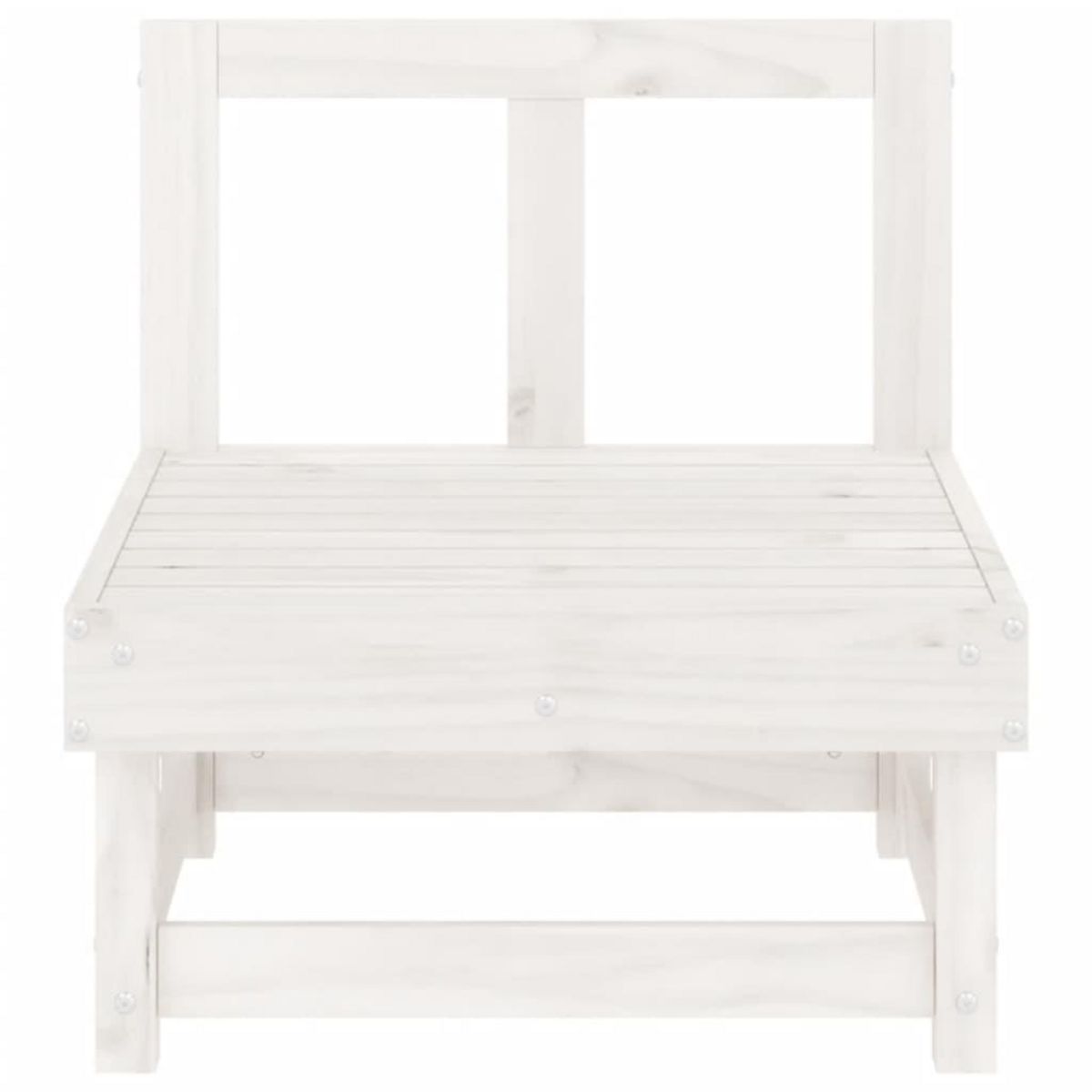VIDAXL Canape central de jardin blanc bois de pin massif