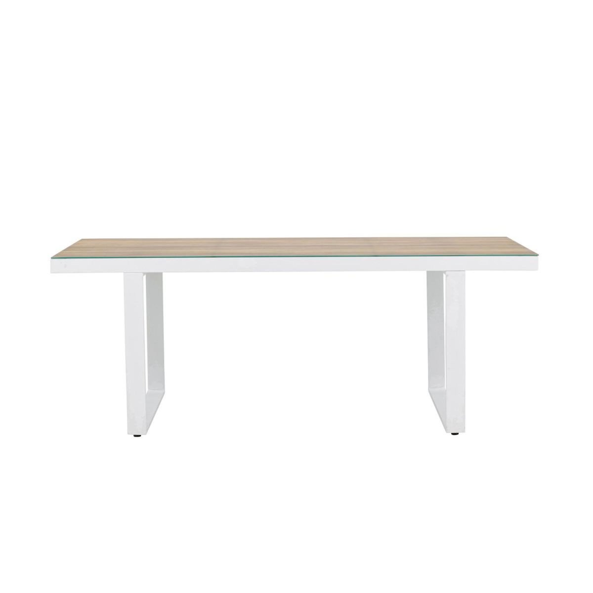 Paris Prix Table de Jardin en Verre  Merlo  200cm Naturel & Blanc
