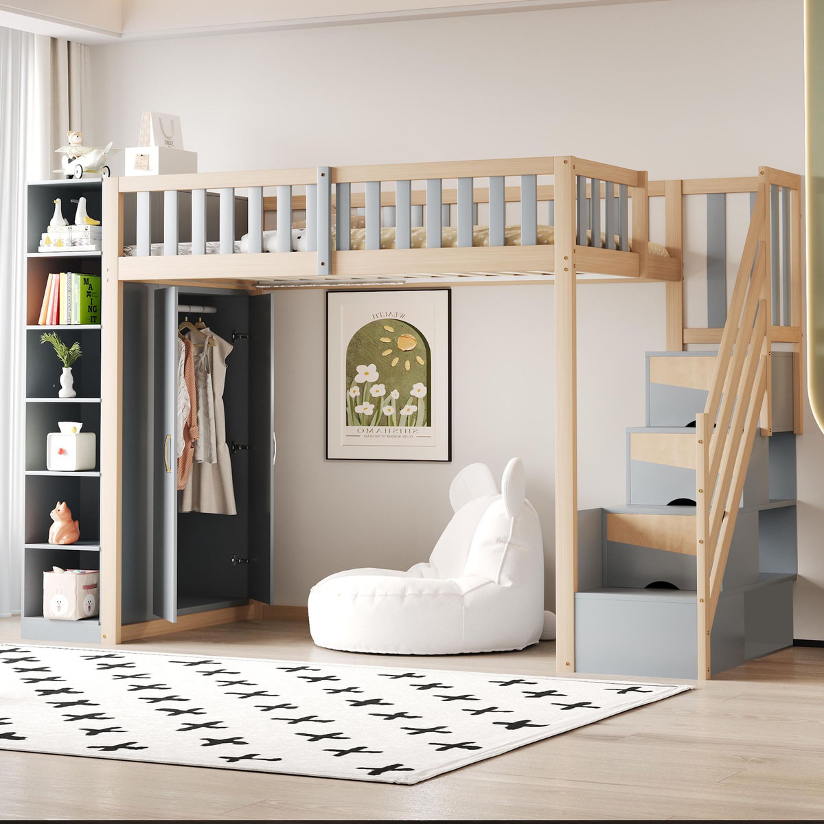 MERAX Lit mezzanine enfant