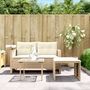 Voir la diapositive 3 : VIDAXL Salon de jardin avec coussins 3 pcs beige resine tressee