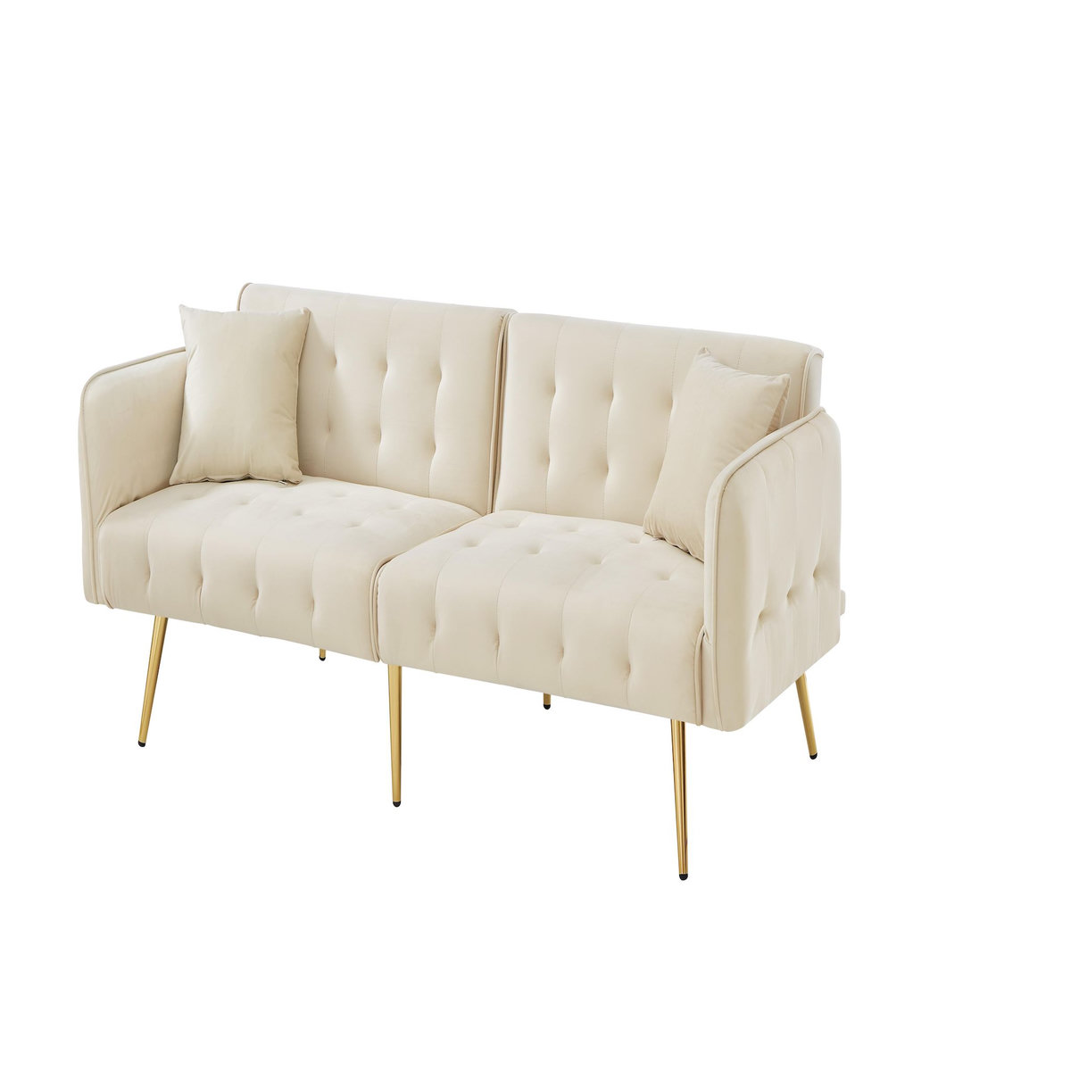 MERAX Canapé droit convertible 2 pl velours