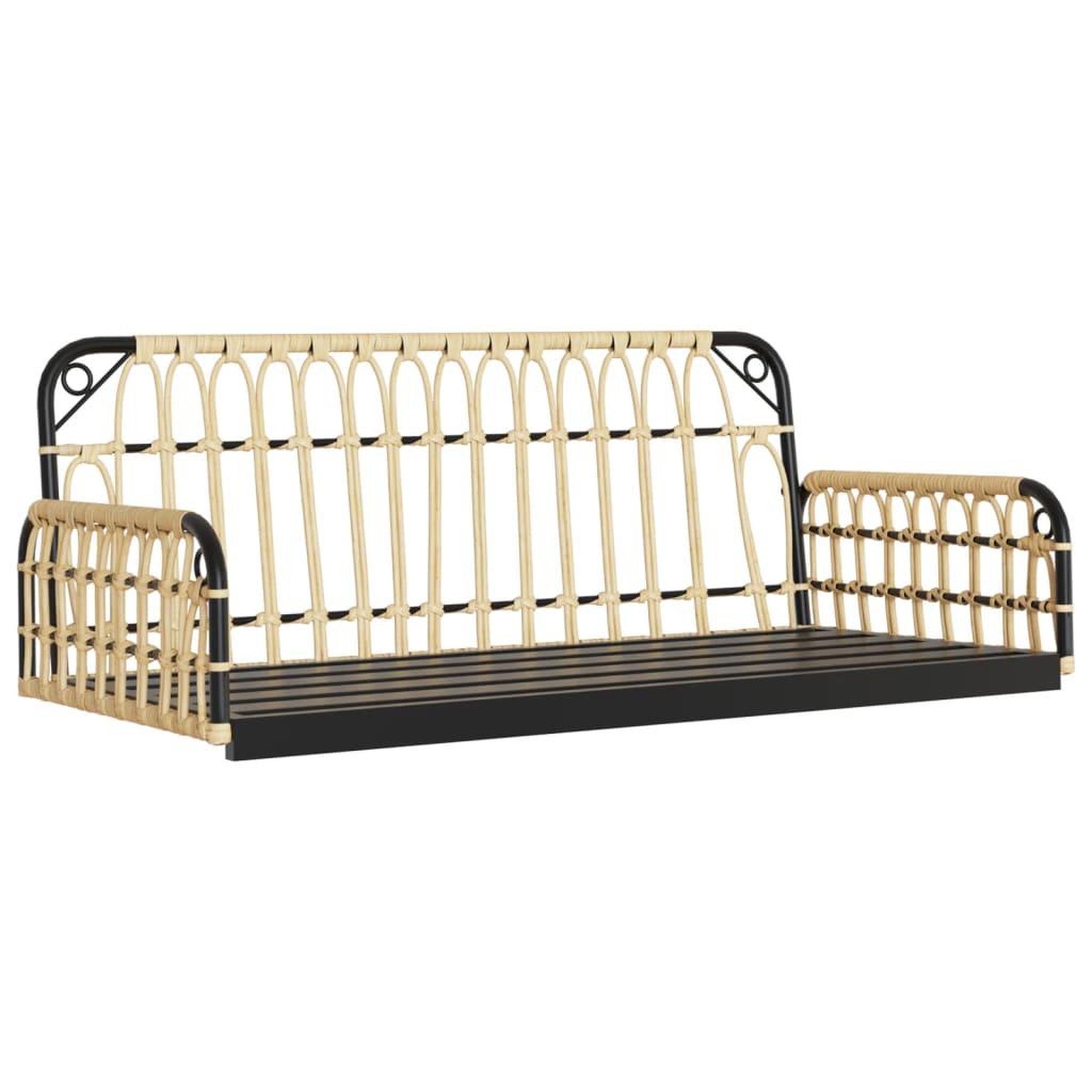 Voir la diapositive 5 : VIDAXL Balancelle avec coussins 105x58x38 cm resine tressee et acier
