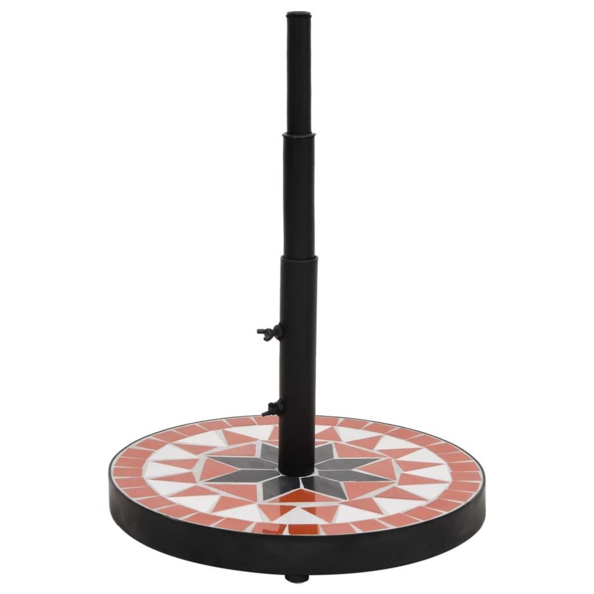 VIDAXL Base de parasol terre cuite et blanc rond 12 kg