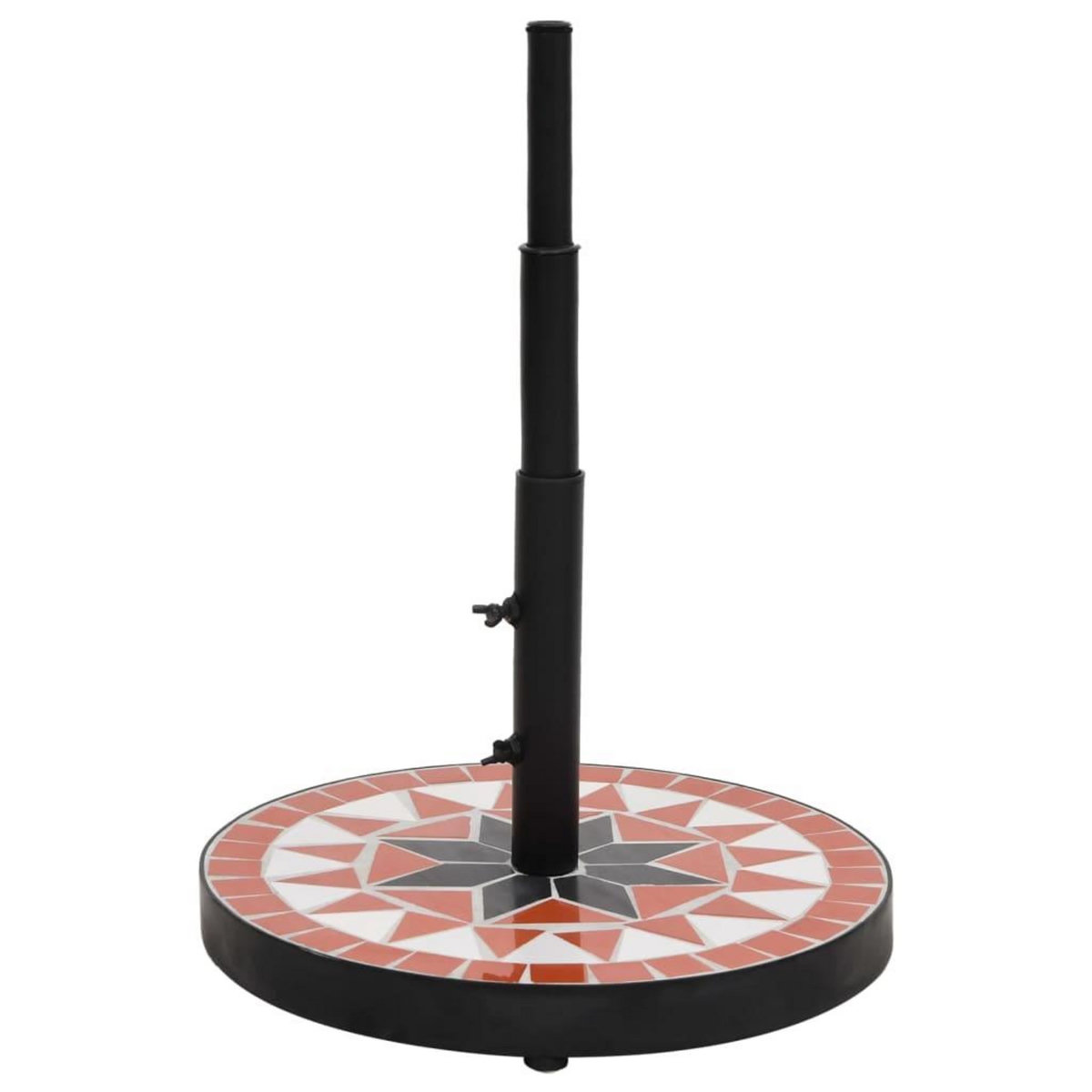 VIDAXL Base de parasol terre cuite et blanc rond 12 kg