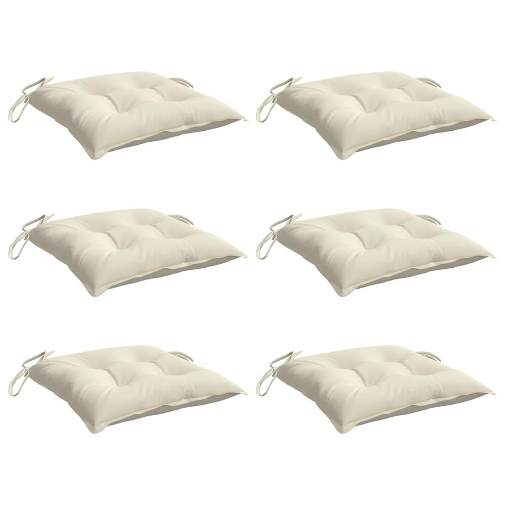 Voir la diapositive 3 : VIDAXL Coussins de chaise lot de 6 blanc creme 50x50x7 cm tissu oxford
