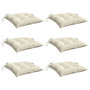 Voir la diapositive 3 : VIDAXL Coussins de chaise lot de 6 blanc creme 50x50x7 cm tissu oxford
