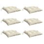 Voir la diapositive 3 : VIDAXL Coussins de chaise lot de 6 blanc creme 50x50x7 cm tissu oxford
