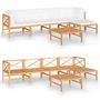 Voir la diapositive 2 : VIDAXL Salon de jardin 6 pcs avec coussins creme Bois de teck solide