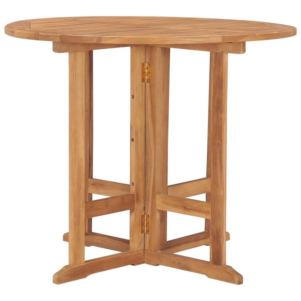 VIDAXL Table a dîner pliable de jardin Ø90x75 cm Bois de teck solide