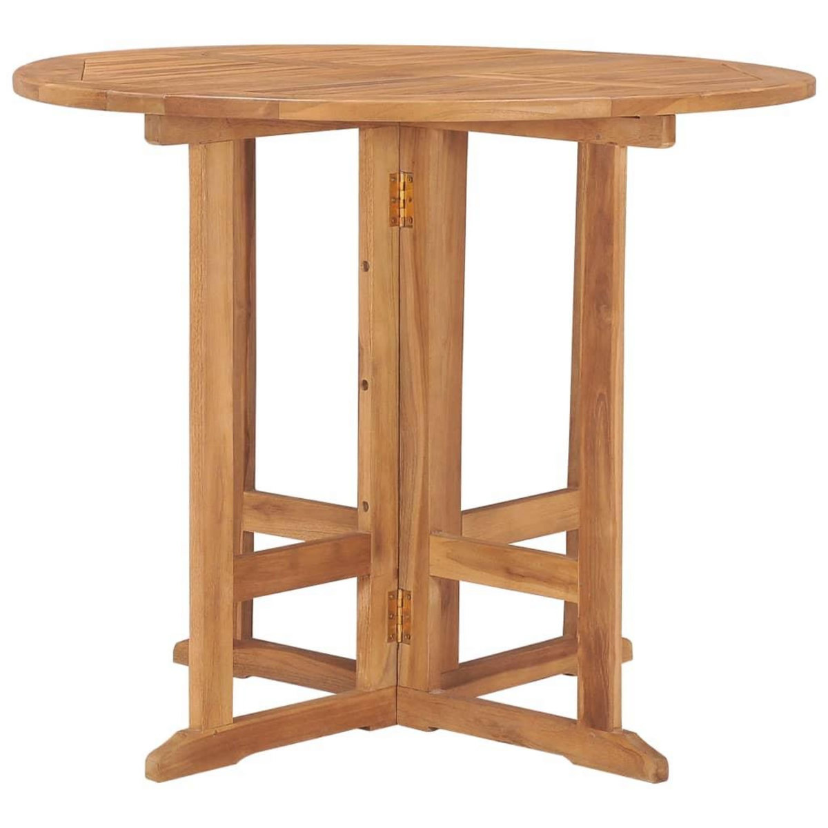 VIDAXL Table a dîner pliable de jardin Ø90x75 cm Bois de teck solide