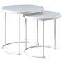 Voir la diapositive 3 : IDIMEX Lot de 2 tables d'appoint gigognes LEYRE, plateau rond en verre