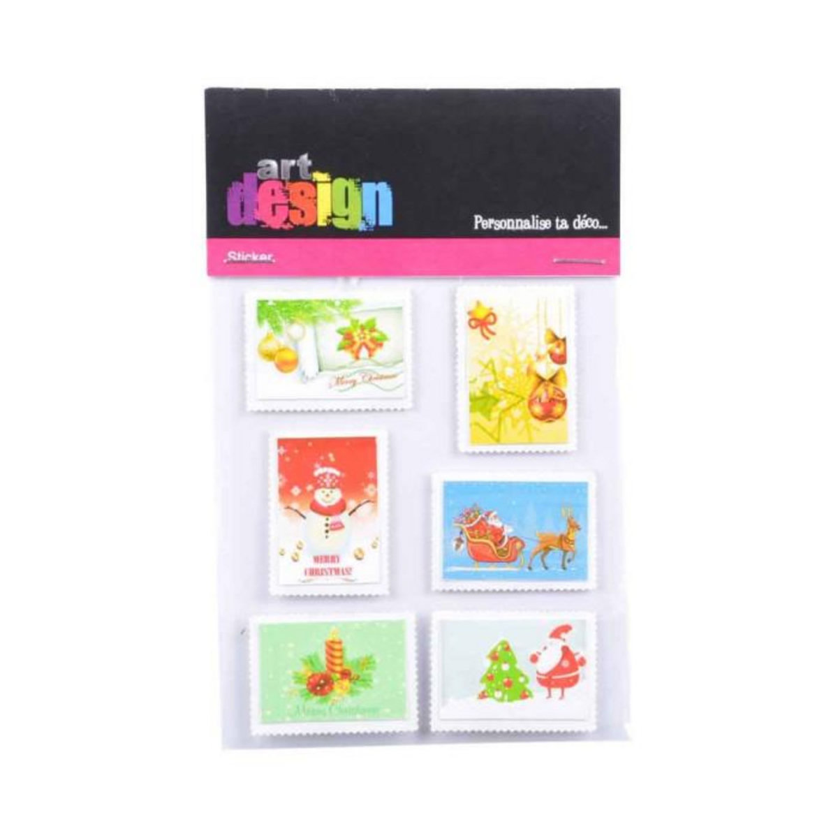 Paris Prix Stickers de Noël  6 Timbres  10x12cm Multicolore