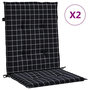Voir la diapositive 2 : VIDAXL Coussins de chaise a dossier bas lot de 2 noir a carreaux tissu