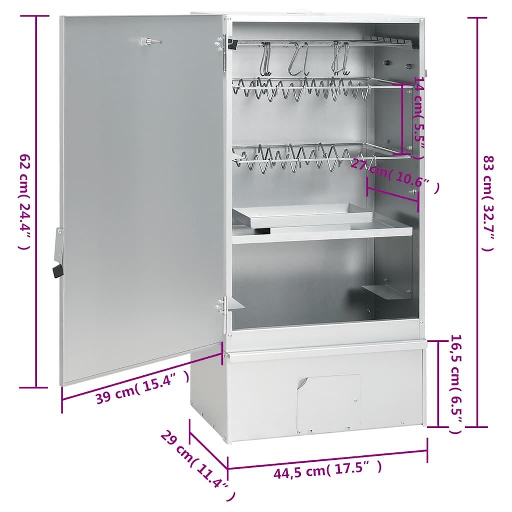 Voir la diapositive 6 : VIDAXL Fumoir a four a BBQ generateur de fumee froide acier galvanise