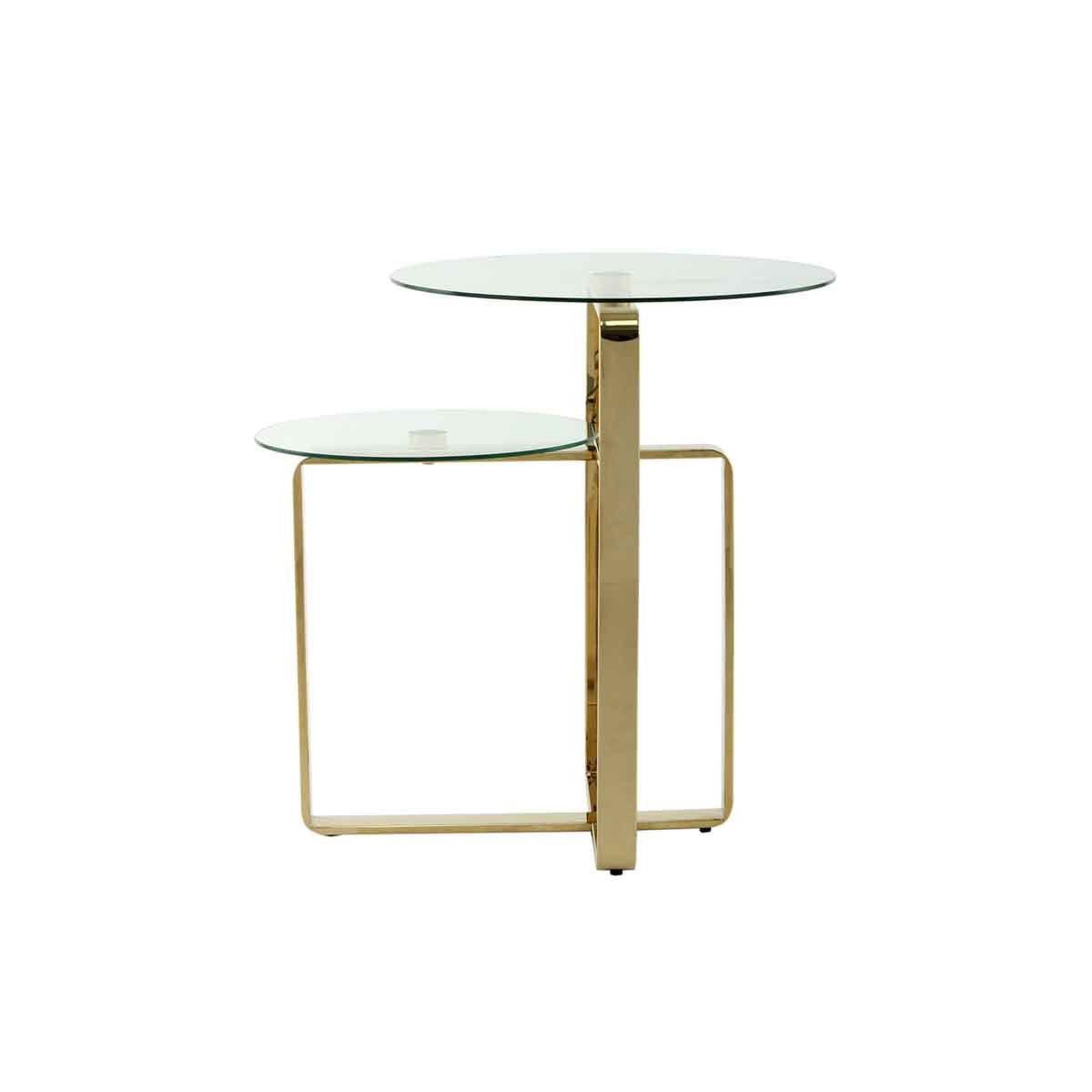 Voir la diapositive 3 : Paris Prix Table d'Appoint 2 Plateaux Design  Katris  60cm Or